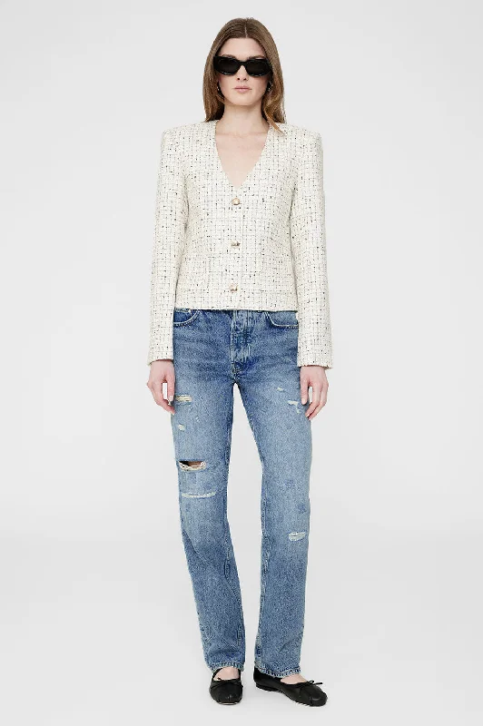 Anitta Jacket - Cream And Black Tweed