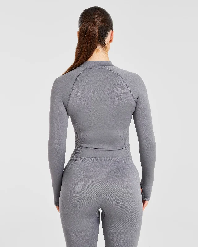 Balance V3 Seamless Zip Jacket - Charcoal Grey