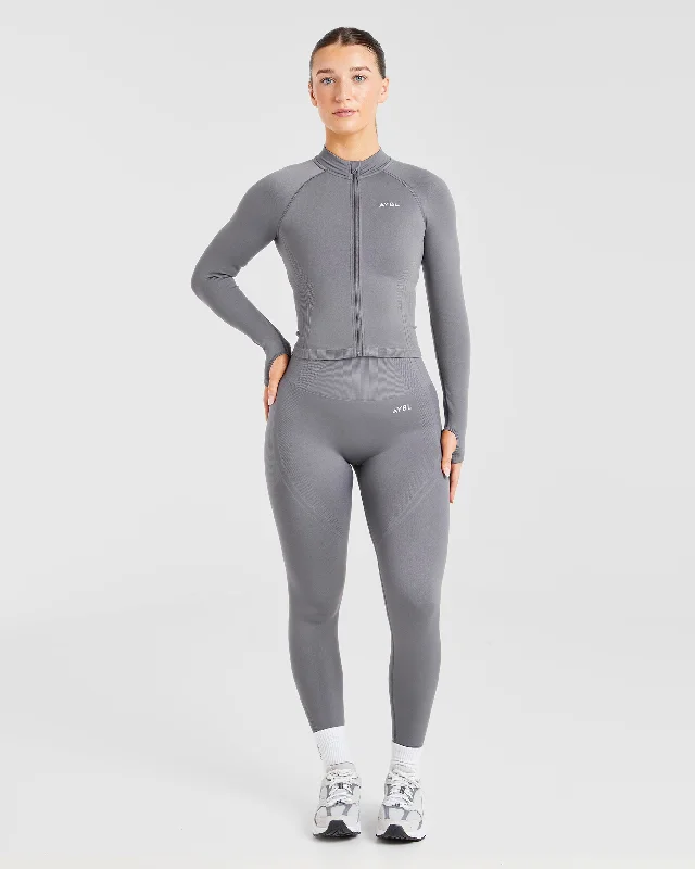 Balance V3 Seamless Zip Jacket - Charcoal Grey