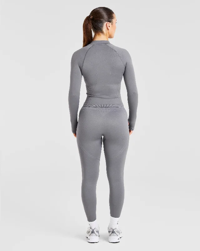 Balance V3 Seamless Zip Jacket - Charcoal Grey