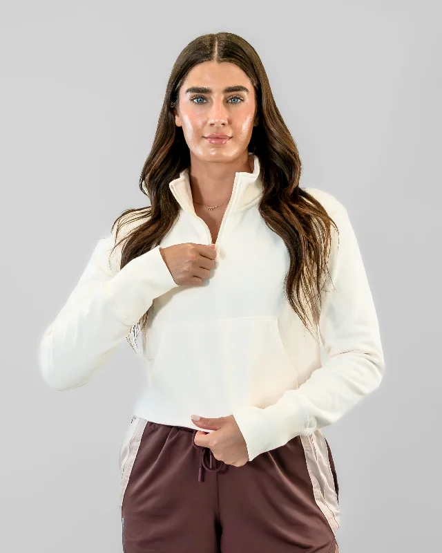 Hailey Cropped Half Zip - Jet Stream