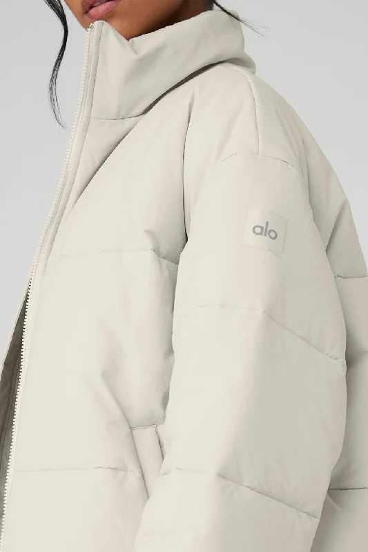 Stretch Woven Street Puffer - Bone