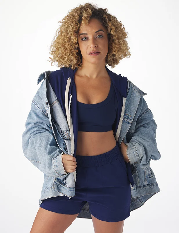 Vintage Oversized Zip Up: Indigo