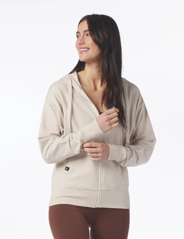 Vintage Oversized Zip Up: Oatmilk