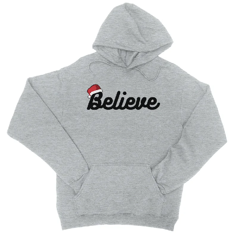 Believe Santa Hat Unisex Pullover Hoodie