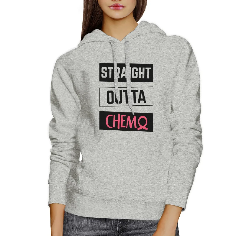 Straight Outta Chemo Breast Cancer Grey Hoodie