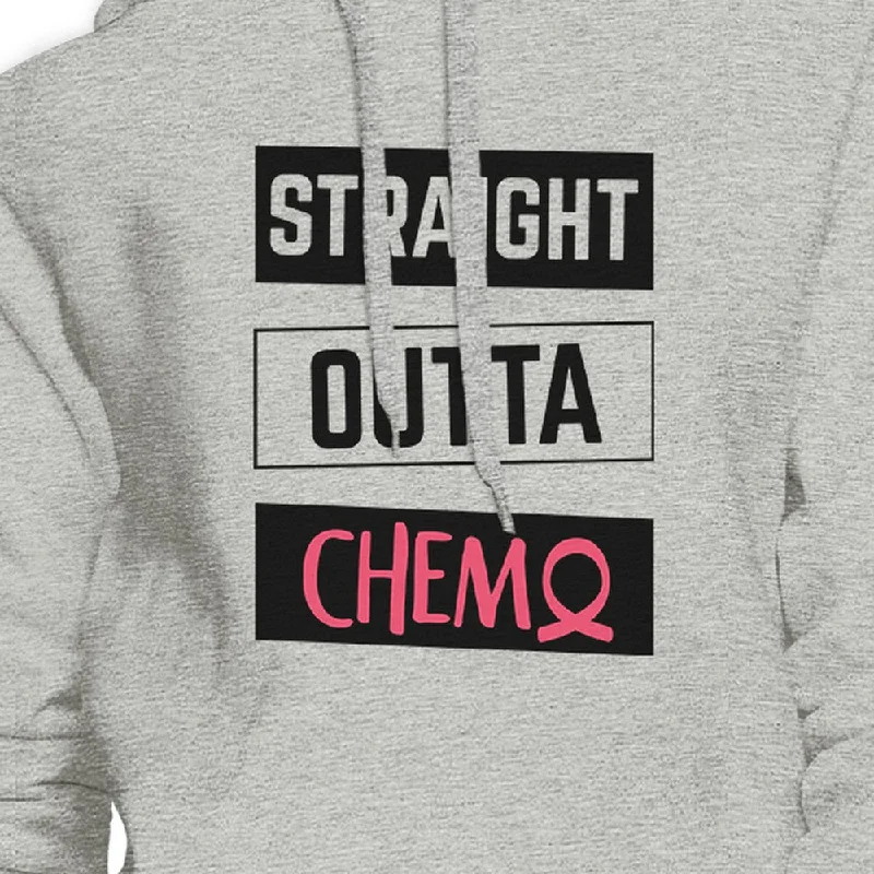 Straight Outta Chemo Breast Cancer Grey Hoodie