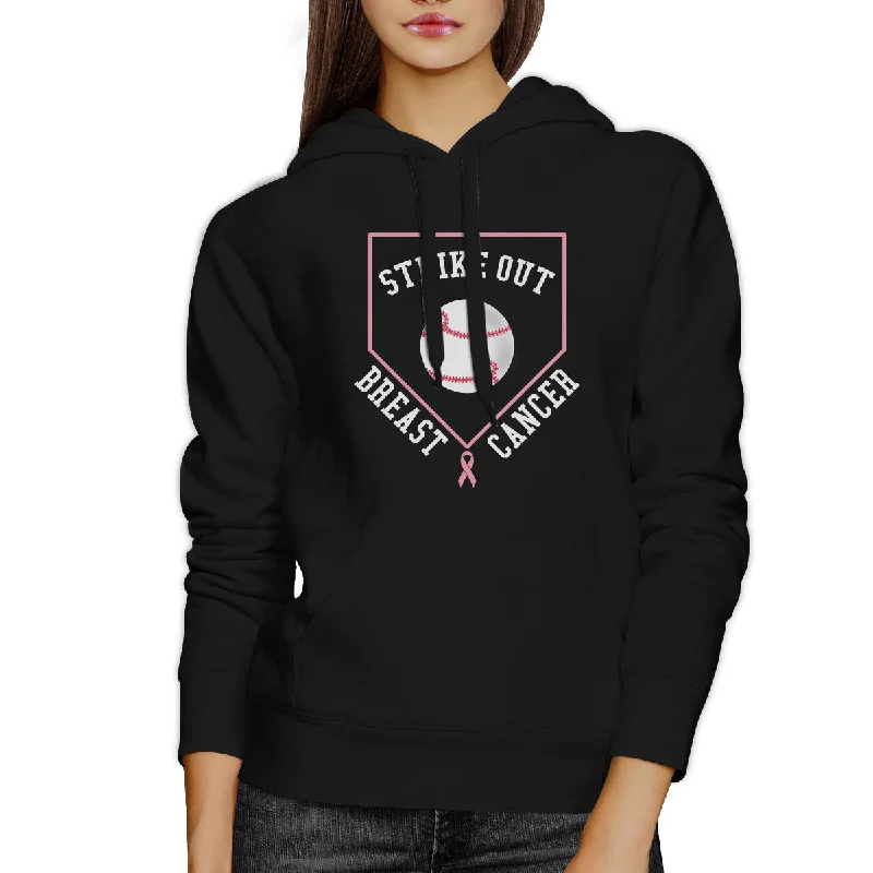 Strike Out Breast Cancer Baseball Black Hoodie