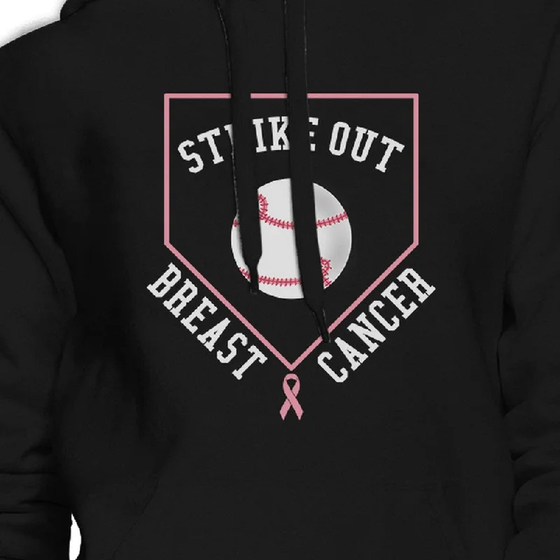 Strike Out Breast Cancer Baseball Black Hoodie