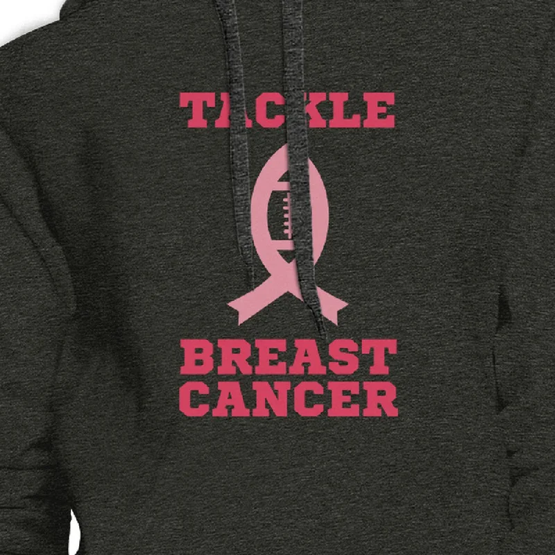 Tackle Breast Cancer Football Dark Grey Hoodie