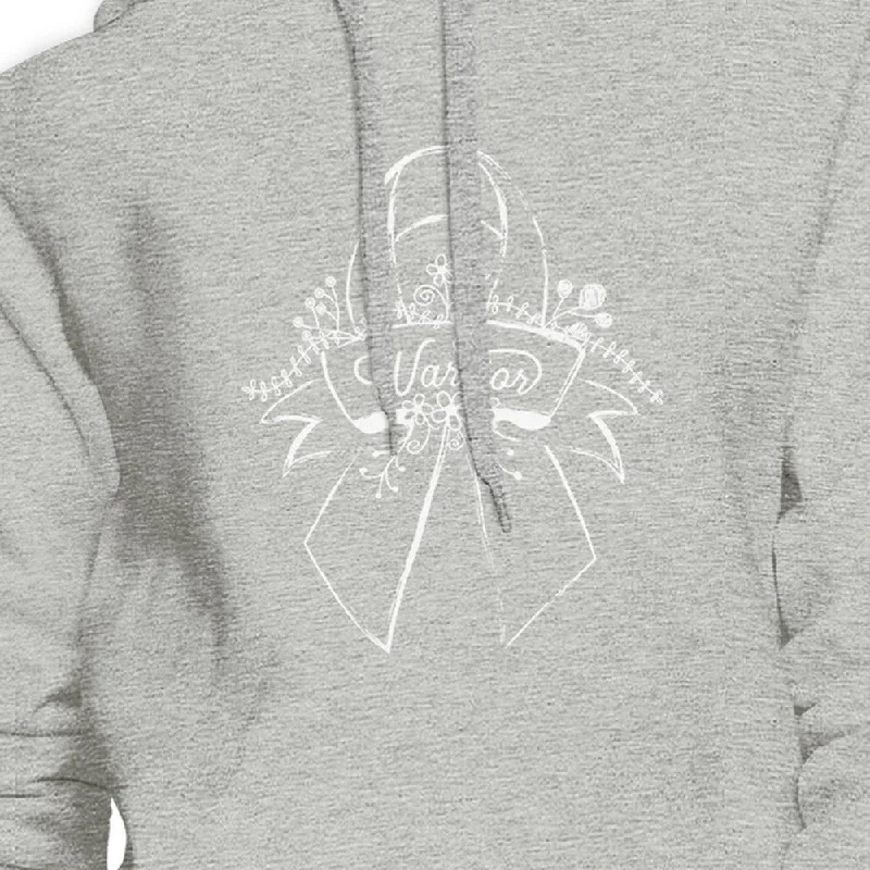 Warrior Breast Cancer Awareness Grey Hoodie