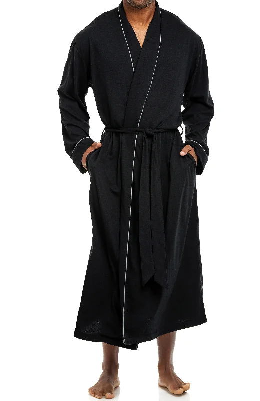 Mens Long Knit Lounge Robe with Pockets