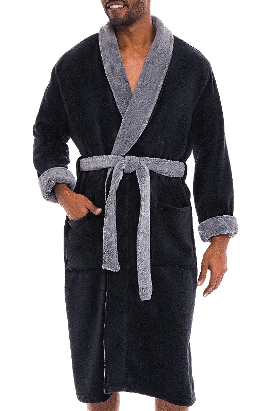 Men's Classic Winter Robe, Plush Fleece Bathrobe