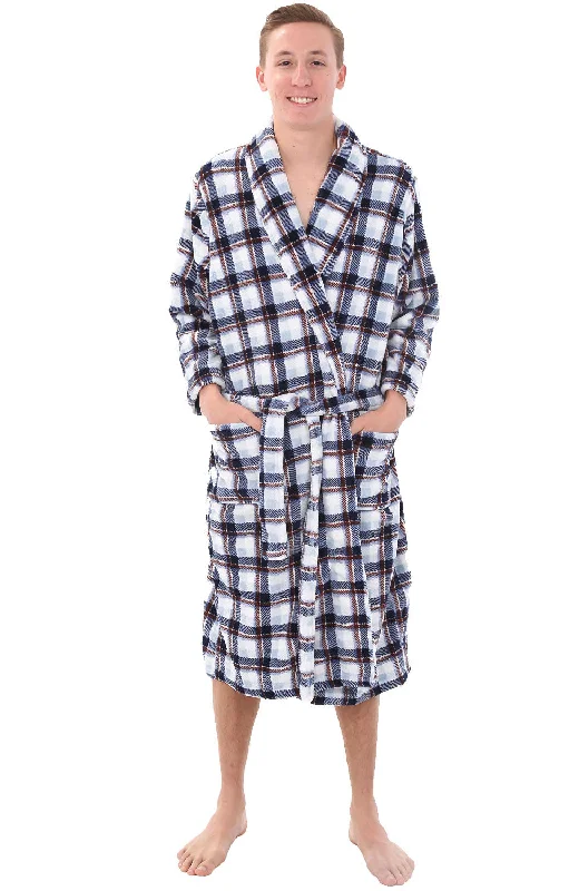 White Gray and Brown Plaid / 2XL