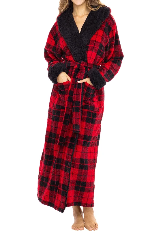 Red Black Plaid with Black / Large