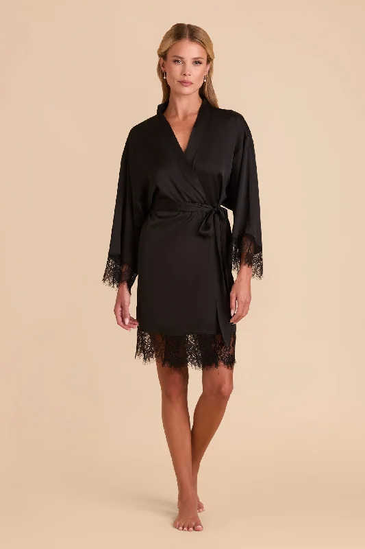 Claudette Lace Robe - Black