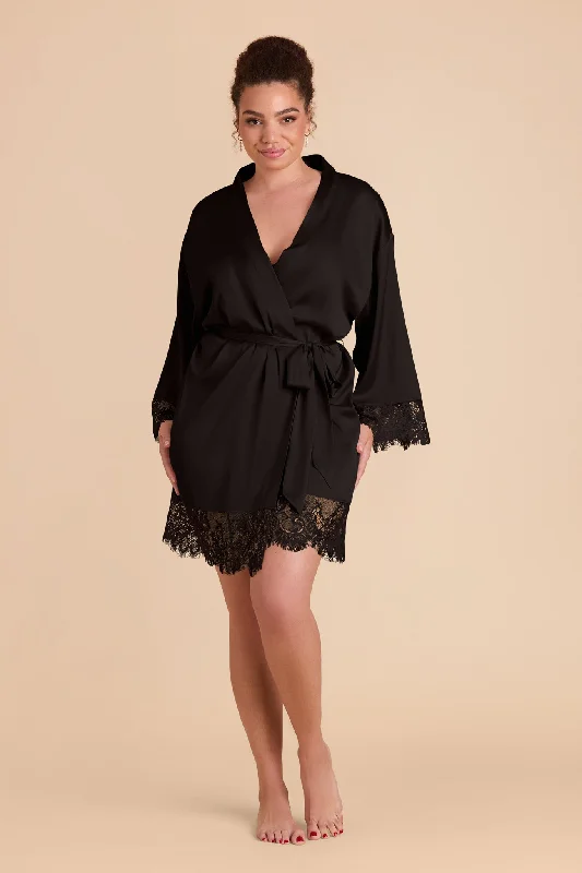 Claudette Lace Robe - Black