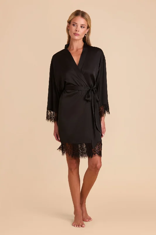 Claudette Lace Robe - Black