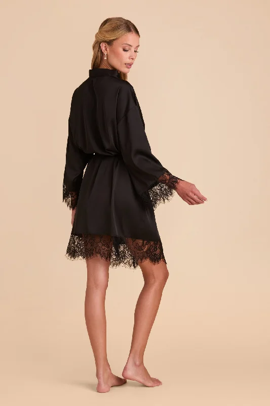 Claudette Lace Robe - Black