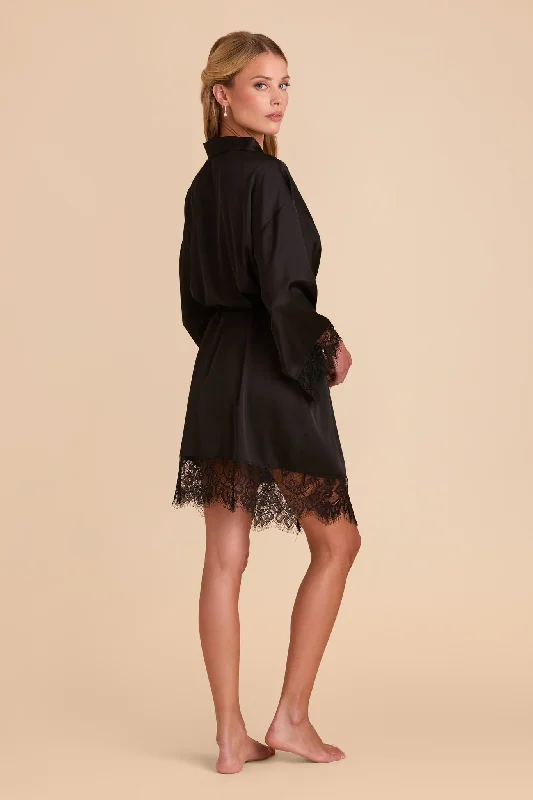 Claudette Lace Robe - Black