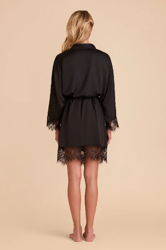 Claudette Lace Robe - Black