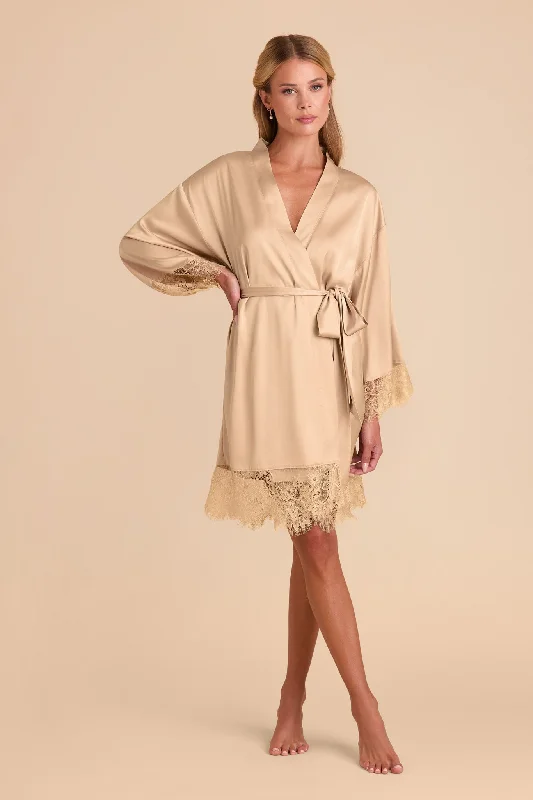 Claudette Lace Robe - Champagne