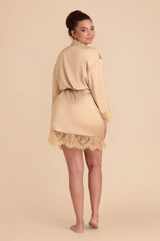 Claudette Lace Robe - Champagne