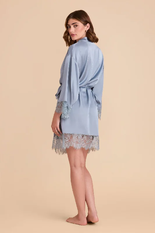 Claudette Lace Robe - Dusty Blue