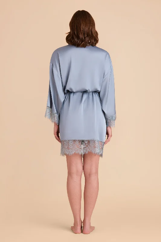 Claudette Lace Robe - Dusty Blue