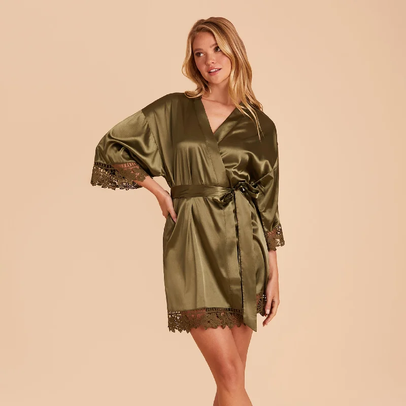 Claudine Lace Robe - Olive