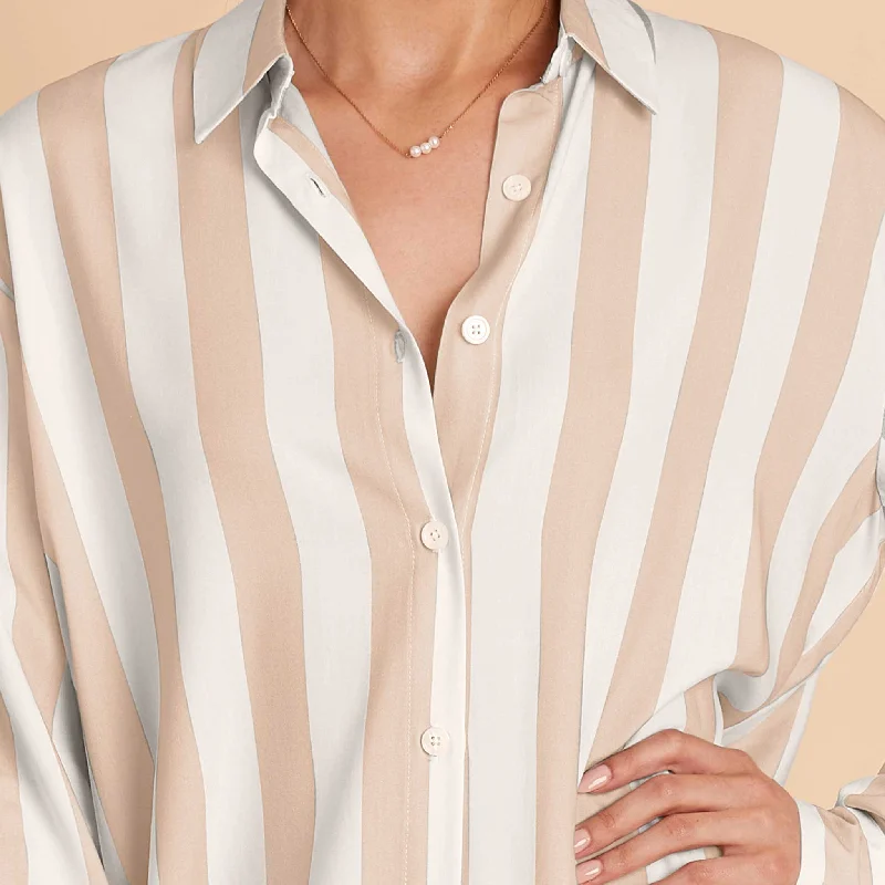 Eddie Sleepshirt - Taupe Stripe