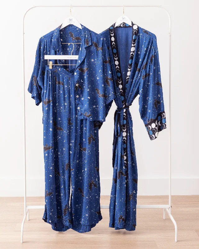 Evening Flight - Satin Wildest Dreams & Robe Set - Twilight