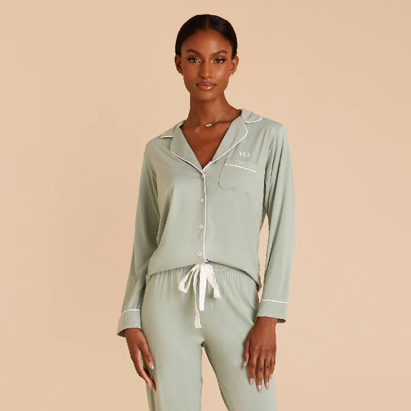 Jonny Long Sleeve Pajama and Pants Set - Ivory