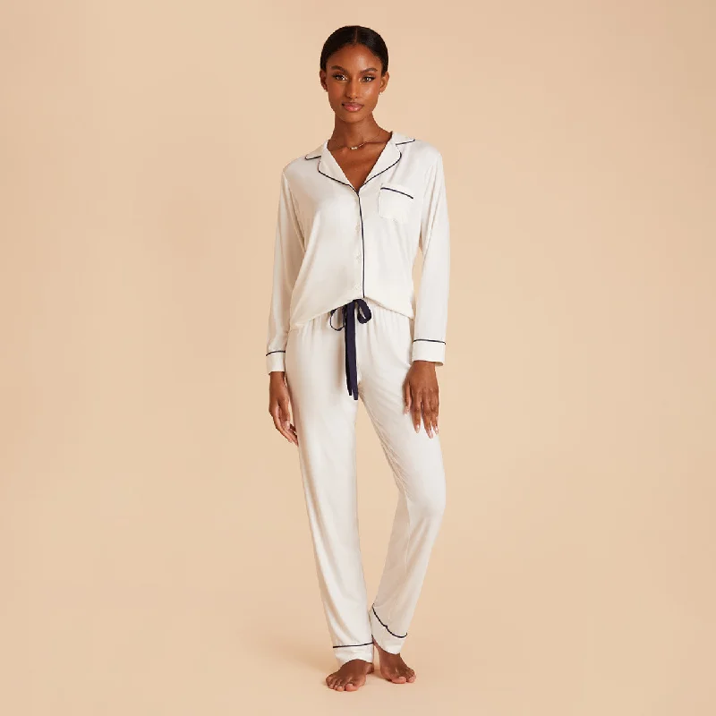 Jonny Long Sleeve Pajama and Pants Set - Ivory