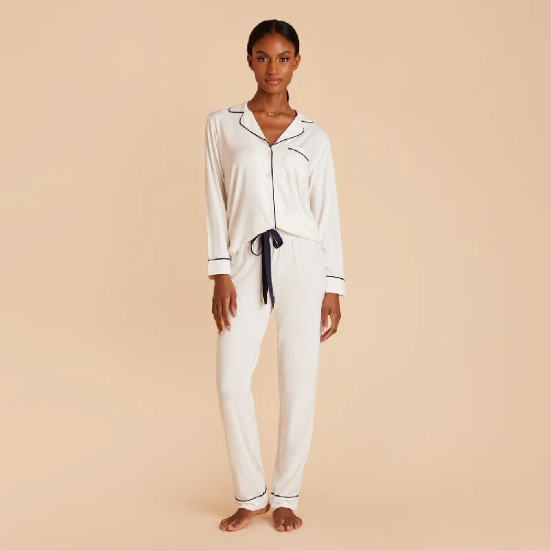 Jonny Long Sleeve Pajama and Pants Set - Ivory