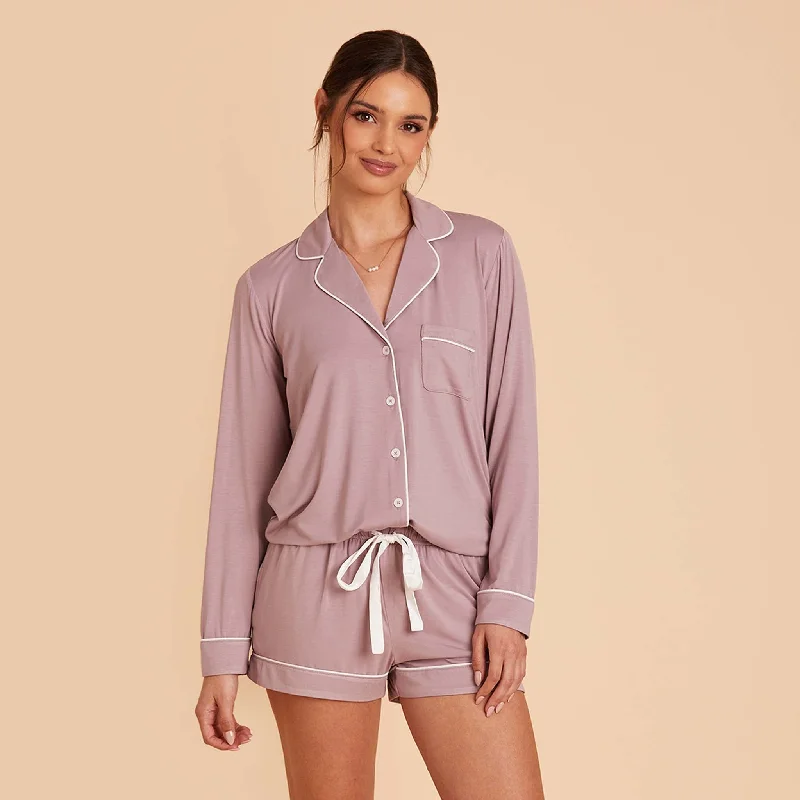 Jonny Long Sleeve Pajama Set - Mauve