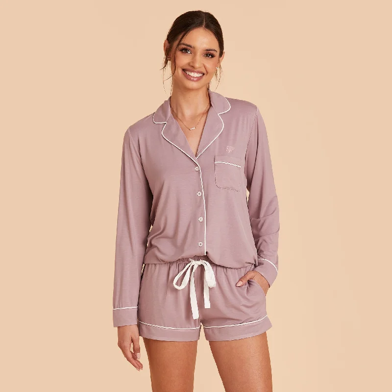 Jonny Long Sleeve Pajama Set - Mauve