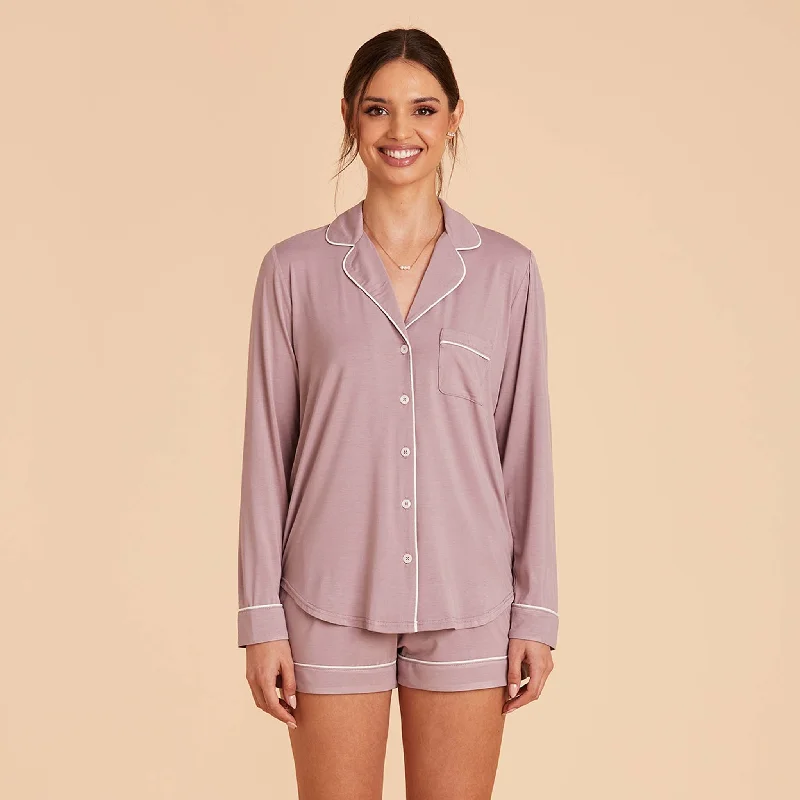 Jonny Long Sleeve Pajama Set - Mauve