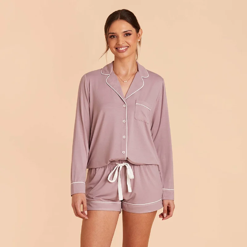 Jonny Long Sleeve Pajama Set - Mauve