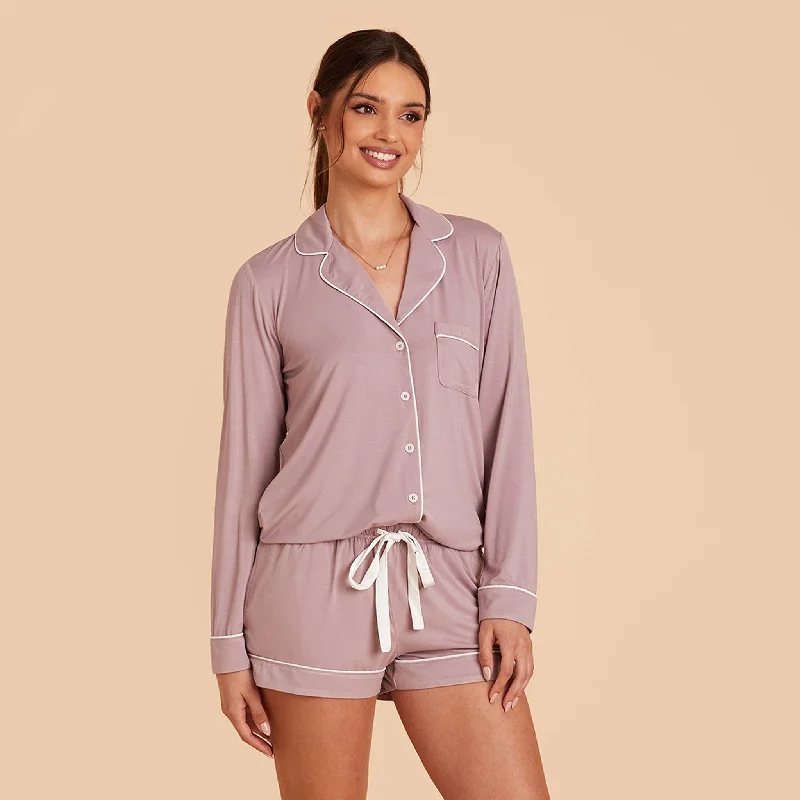 Jonny Long Sleeve Pajama Set - Mauve