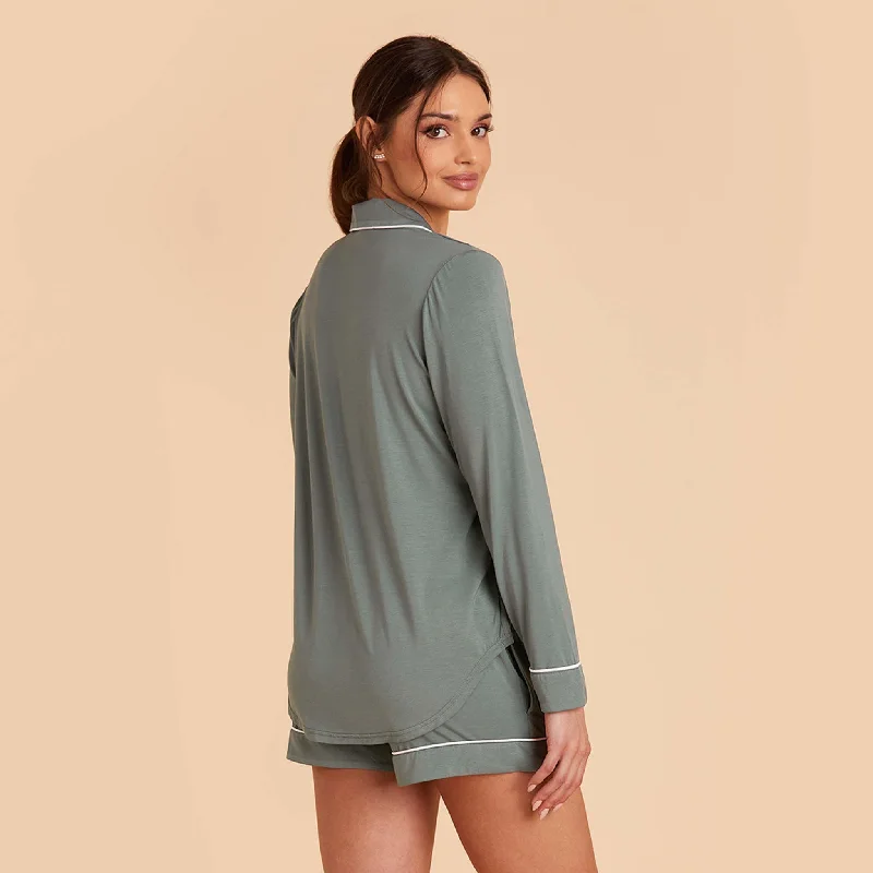 Jonny Long Sleeve Pajama Set - Sea Glass