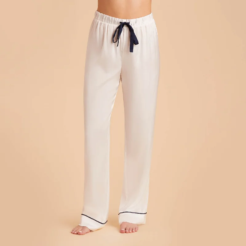 Jonny Satin Pajama Pants - Ivory