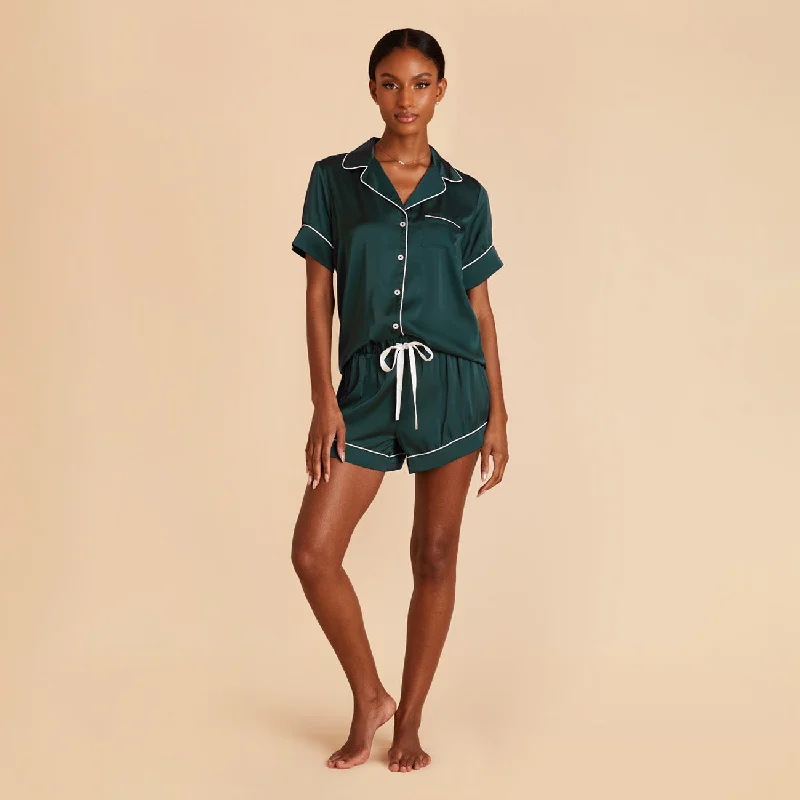 Jonny Satin Pajama Set - Emerald