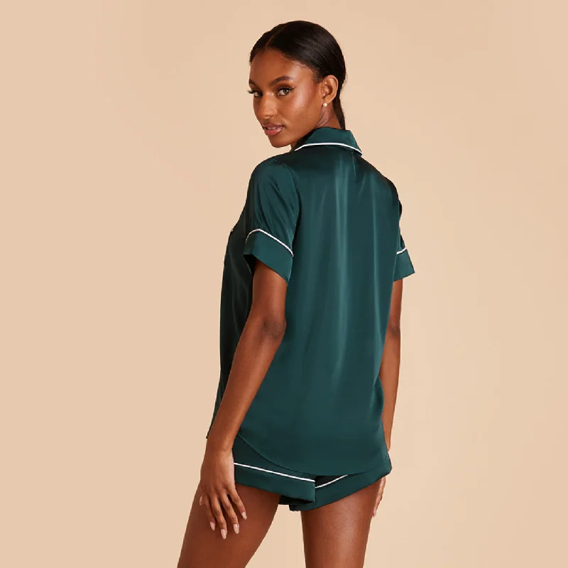 Jonny Satin Pajama Set - Emerald