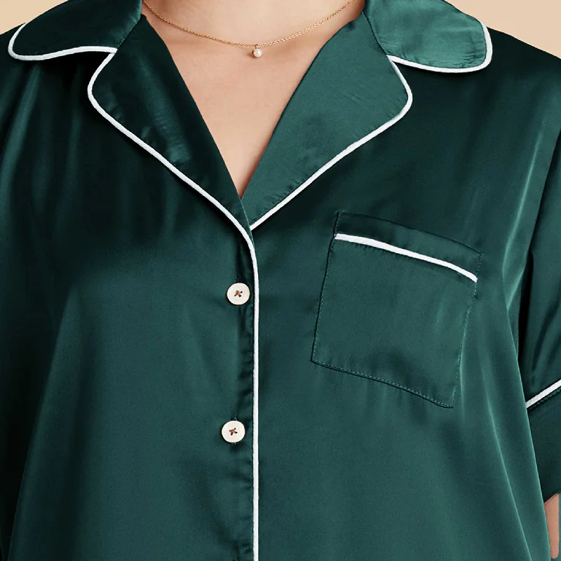 Jonny Satin Pajama Set - Emerald