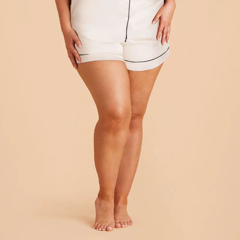 Jonny Satin Pajama Shorts - Ivory