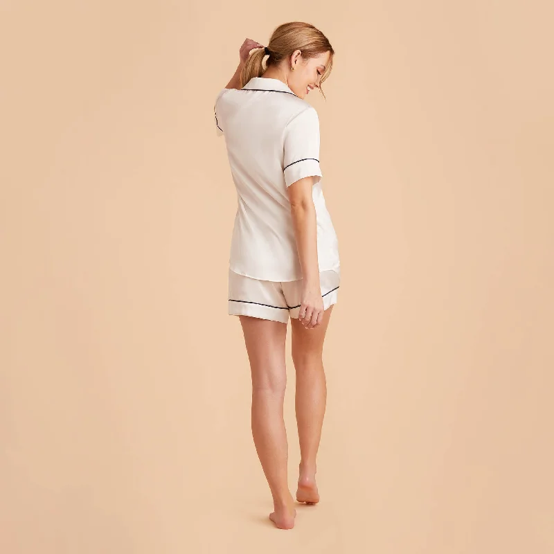 Jonny Satin Pajama Shorts - Ivory