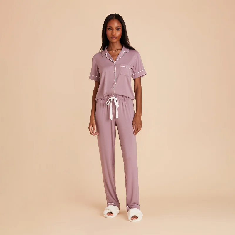 Jonny Short Sleeve and Pant Set - Mauve