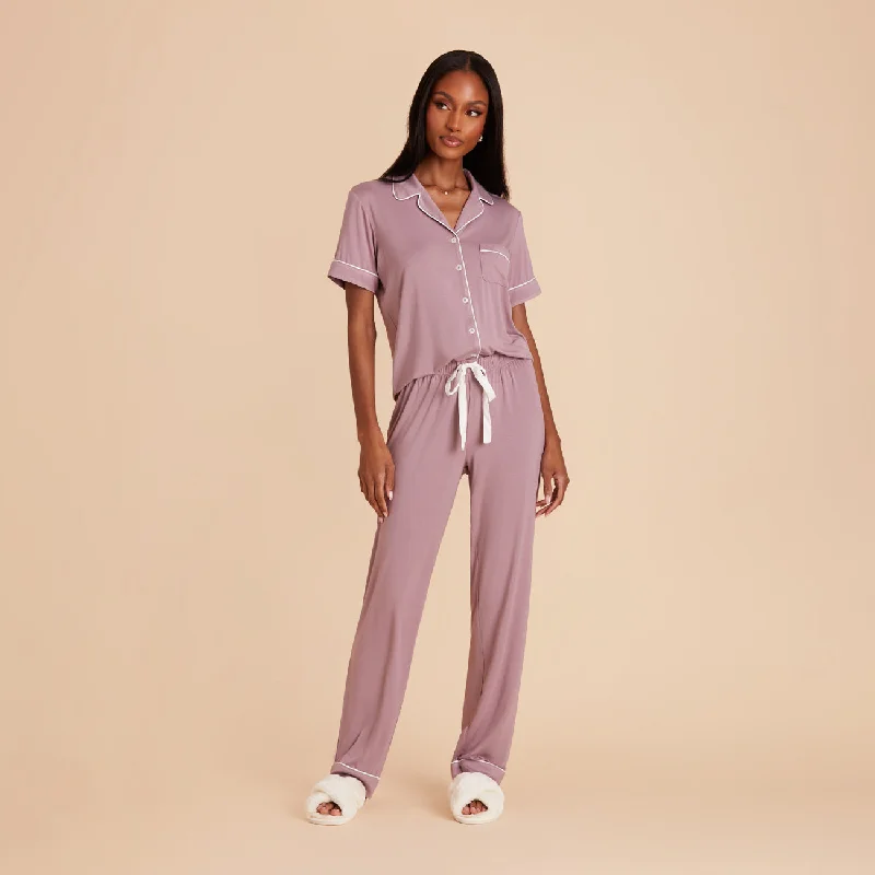 Jonny Short Sleeve and Pant Set - Mauve