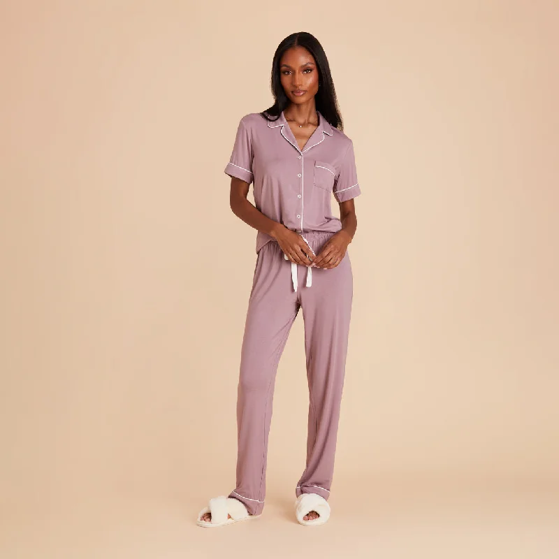 Jonny Short Sleeve and Pant Set - Mauve